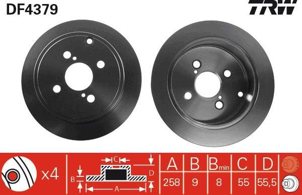 TRW DF4379 - Jarrulevy inparts.fi