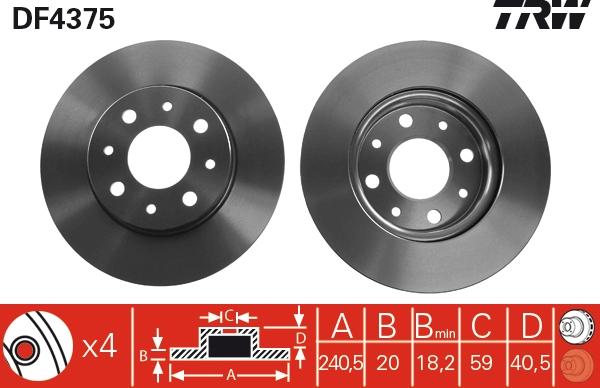 TRW DF4375 - Jarrulevy inparts.fi