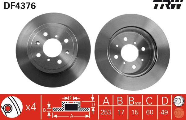 TRW DF4376 - Jarrulevy inparts.fi