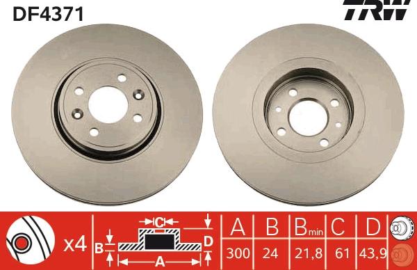 TRW DF4371 - Jarrulevy inparts.fi