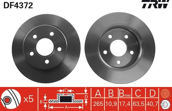 TRW DF4372 - Jarrulevy inparts.fi