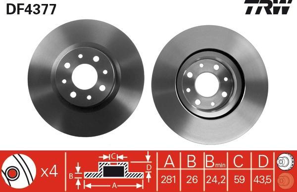 TRW DF4377 - Jarrulevy inparts.fi