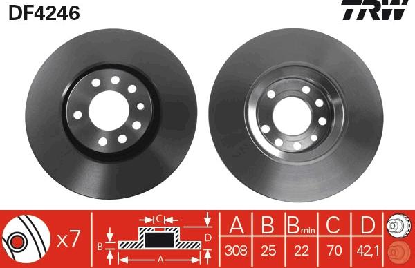 TRW DF4246 - Jarrulevy inparts.fi