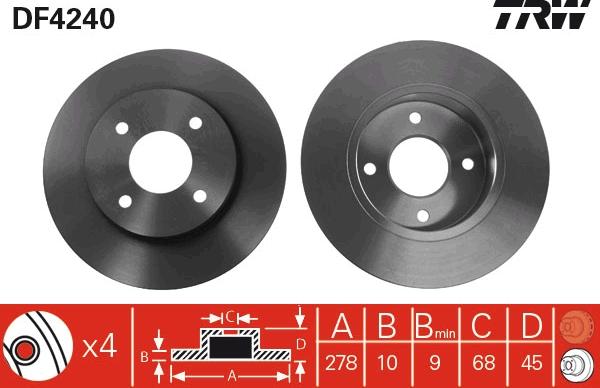 TRW DF4240 - Jarrulevy inparts.fi