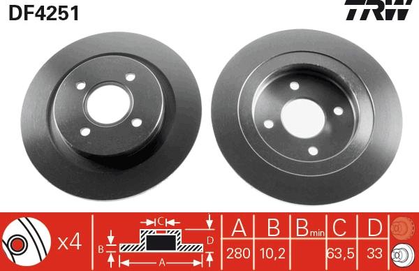 TRW DF4251 - Jarrulevy inparts.fi