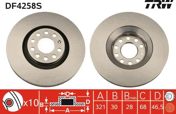 TRW DF4258S - Jarrulevy inparts.fi