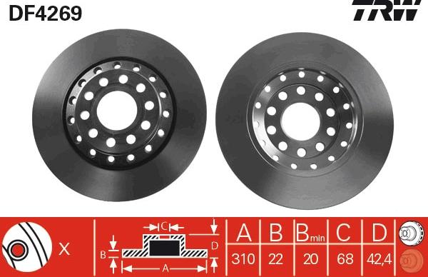 TRW DF4269 - Jarrulevy inparts.fi