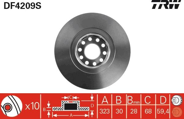 TRW DF4209S - Jarrulevy inparts.fi