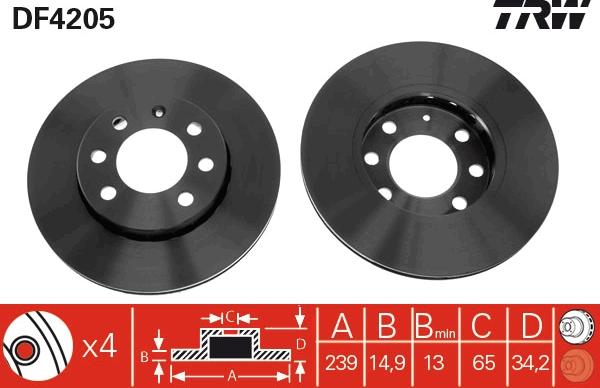 TRW DF4205 - Jarrulevy inparts.fi