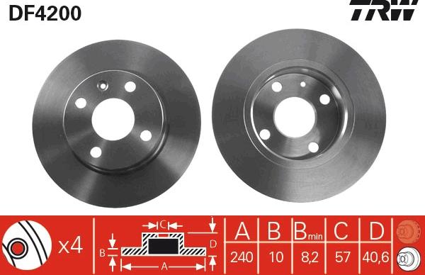 TRW DF4200 - Jarrulevy inparts.fi