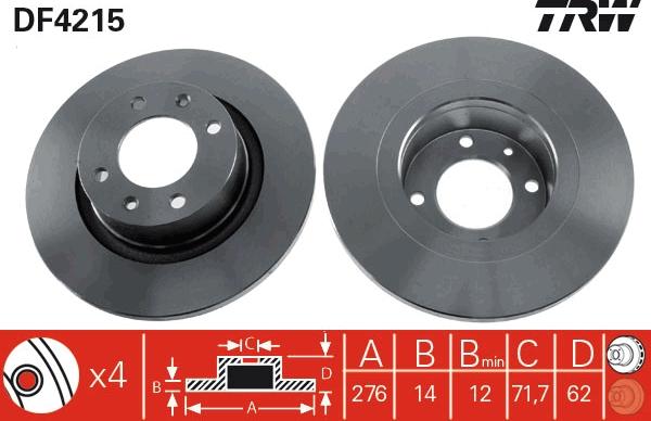 TRW DF4215 - Jarrulevy inparts.fi