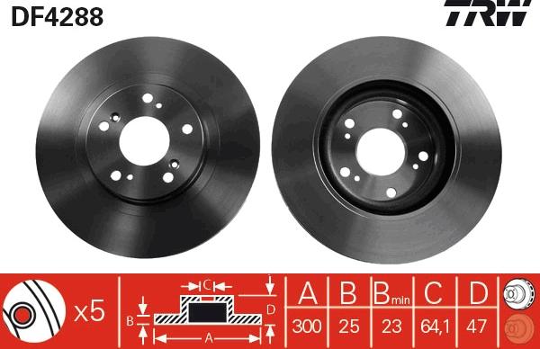 TRW DF4288 - Jarrulevy inparts.fi