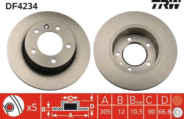 TRW DF4234 - Jarrulevy inparts.fi