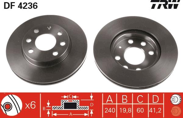 TRW DF4236 - Jarrulevy inparts.fi