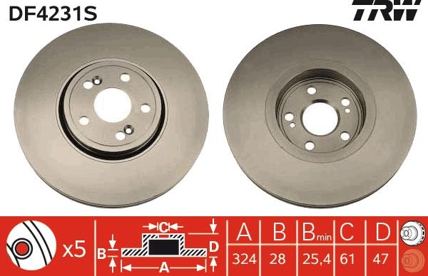 TRW DF4231S - Jarrulevy inparts.fi