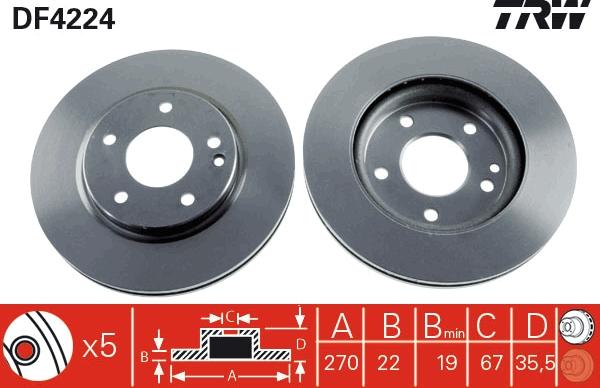 TRW DF4224 - Jarrulevy inparts.fi