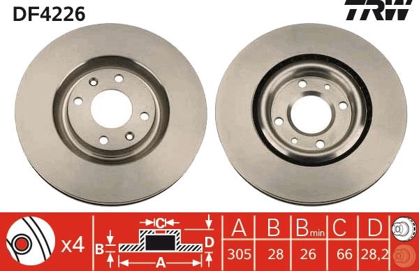 TRW DF4226 - Jarrulevy inparts.fi