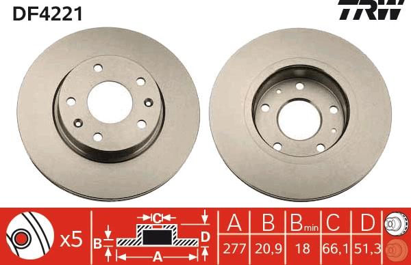 TRW DF4221 - Jarrulevy inparts.fi