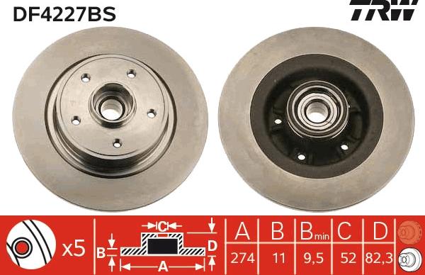 TRW DF4227BS - Jarrulevy inparts.fi