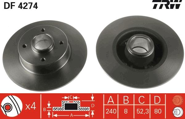 TRW DF4274 - Jarrulevy inparts.fi