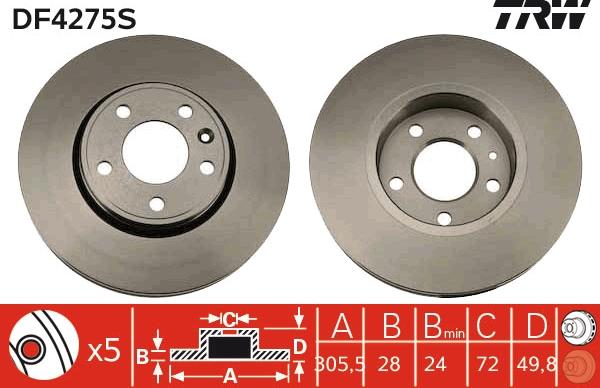 TRW DF4275S - Jarrulevy inparts.fi