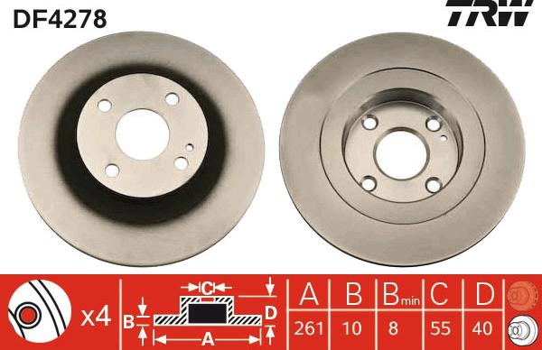 TRW DF4278 - Jarrulevy inparts.fi