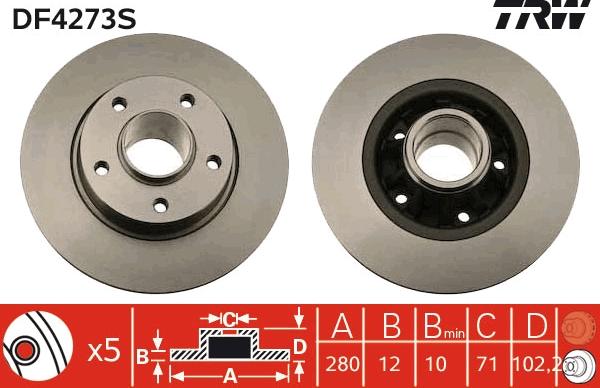 TRW DF4273S - Jarrulevy inparts.fi