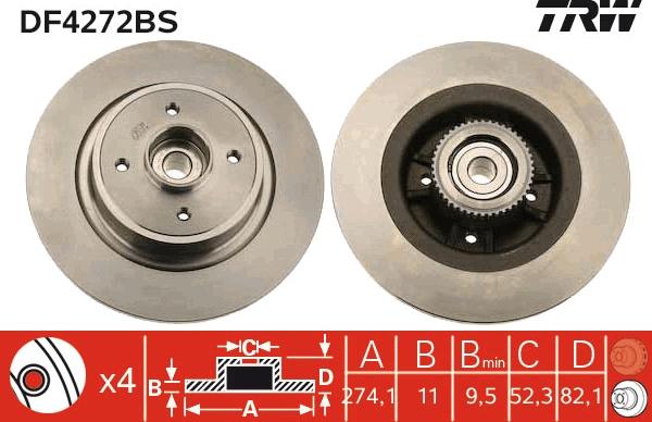 TRW DF4272BS - Jarrulevy inparts.fi