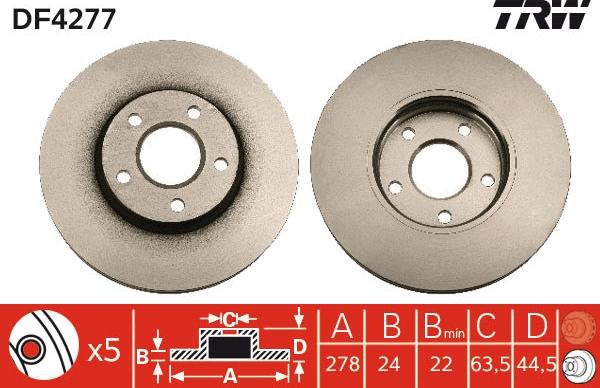 TRW DF4277 - Jarrulevy inparts.fi