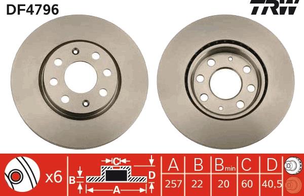 TRW DF4796 - Jarrulevy inparts.fi