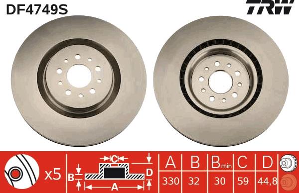 TRW DF4749S - Jarrulevy inparts.fi