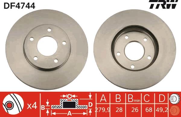 TRW DF4744 - Jarrulevy inparts.fi