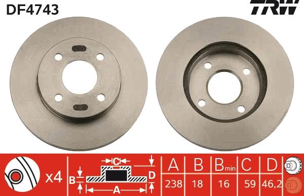 TRW DF4743 - Jarrulevy inparts.fi