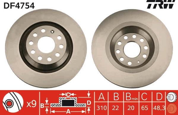 TRW DF4754 - Jarrulevy inparts.fi