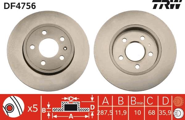 TRW DF4756 - Jarrulevy inparts.fi