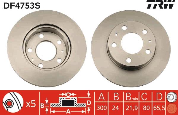 TRW DF4753S - Jarrulevy inparts.fi