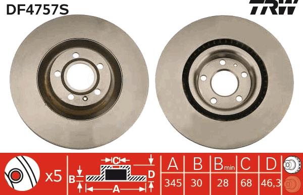 TRW DF4757S - Jarrulevy inparts.fi