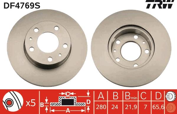 TRW DF4769S - Jarrulevy inparts.fi