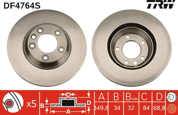 TRW DF4764S - Jarrulevy inparts.fi