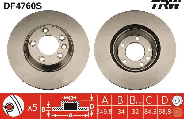 TRW DF4760S - Jarrulevy inparts.fi