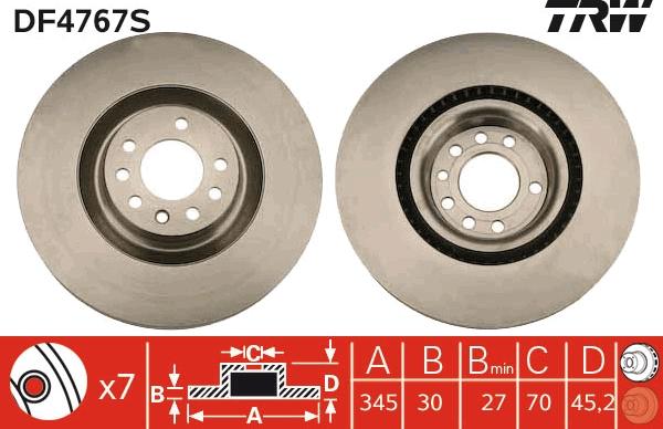 TRW DF4767S - Jarrulevy inparts.fi