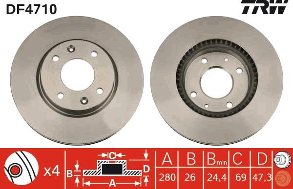 TRW DF4710 - Jarrulevy inparts.fi