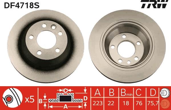 TRW DF4718S - Jarrulevy inparts.fi