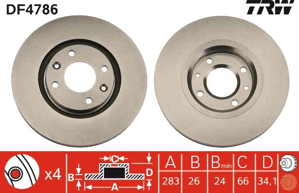 TRW DF4786 - Jarrulevy inparts.fi