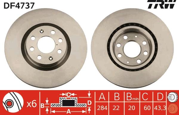 TRW DF4737 - Jarrulevy inparts.fi