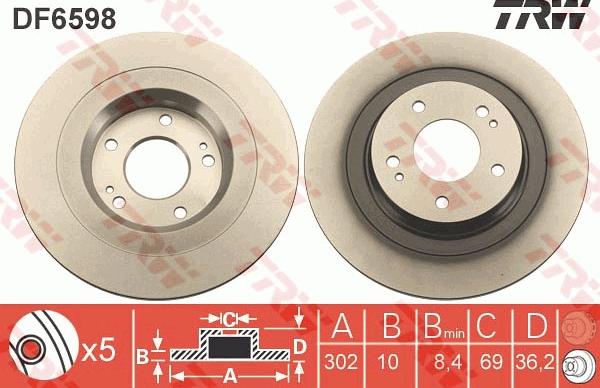 TRW DF6598 - Jarrulevy inparts.fi