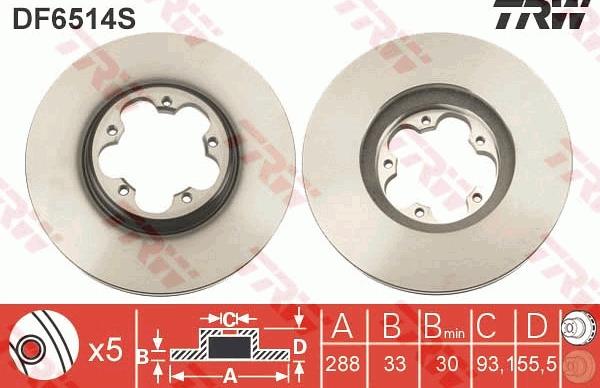 TRW DF6514S - Jarrulevy inparts.fi