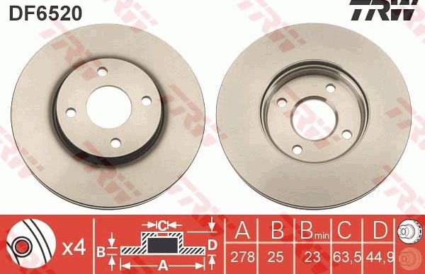 TRW DF6520 - Jarrulevy inparts.fi