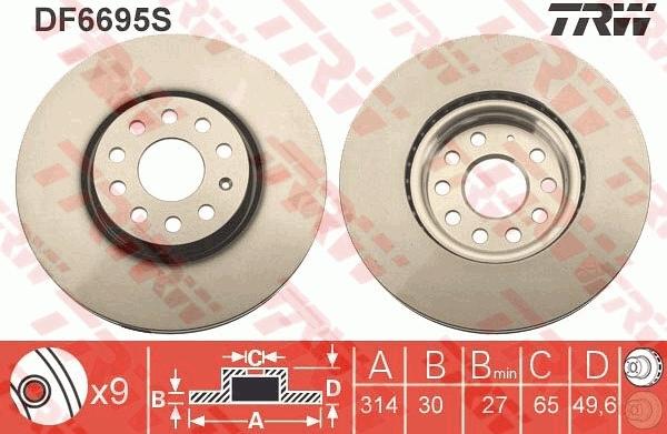 TRW DF6695S - Jarrulevy inparts.fi