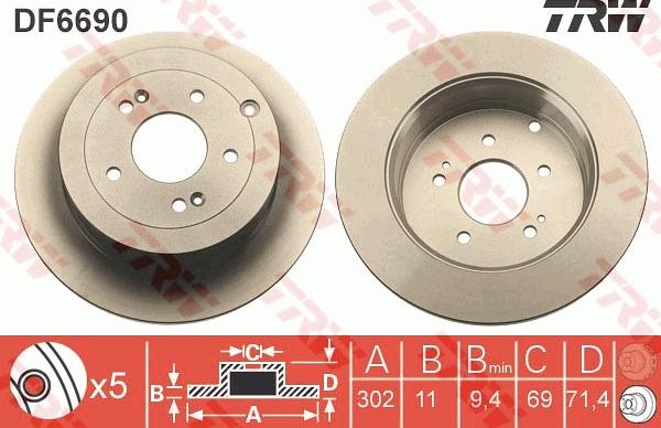 TRW DF6690 - Jarrulevy inparts.fi